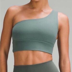 Lululemon One Shoulder Sports Bra Green Size 4 NWT Yoga Gym Athleisure